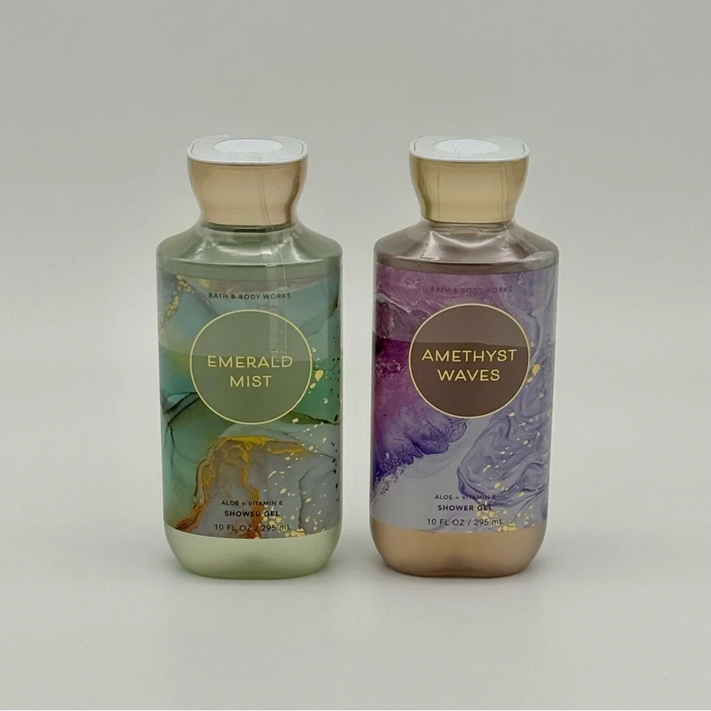 Bath & Body Works Shower Gel Set Emerald Mist & Amethyst Waves NWT